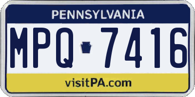 PA license plate MPQ7416