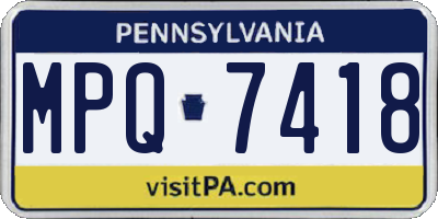 PA license plate MPQ7418