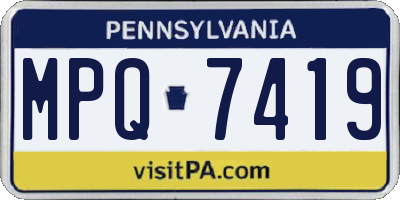 PA license plate MPQ7419