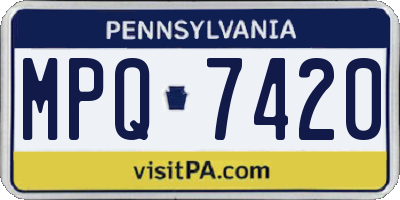PA license plate MPQ7420