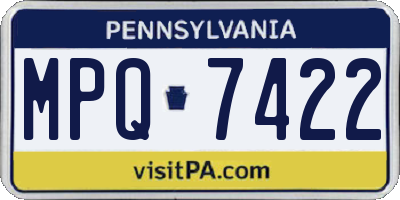 PA license plate MPQ7422
