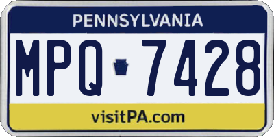 PA license plate MPQ7428