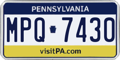 PA license plate MPQ7430