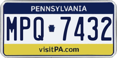 PA license plate MPQ7432