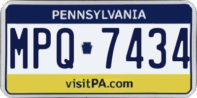 PA license plate MPQ7434