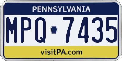 PA license plate MPQ7435