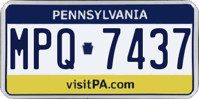 PA license plate MPQ7437
