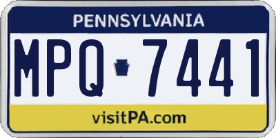 PA license plate MPQ7441