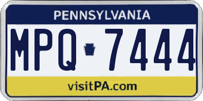 PA license plate MPQ7444
