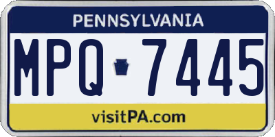 PA license plate MPQ7445