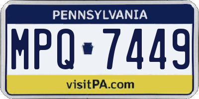 PA license plate MPQ7449