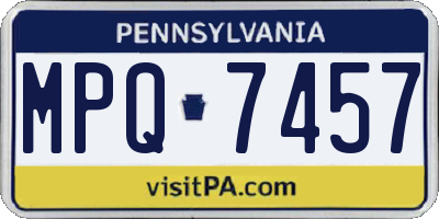 PA license plate MPQ7457