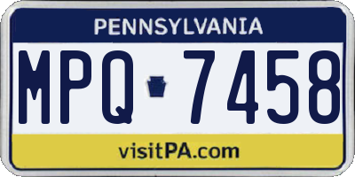 PA license plate MPQ7458