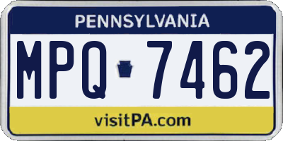 PA license plate MPQ7462