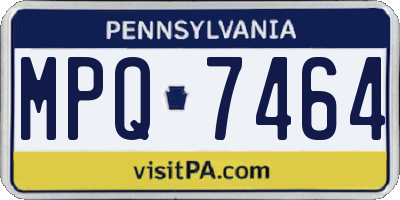PA license plate MPQ7464
