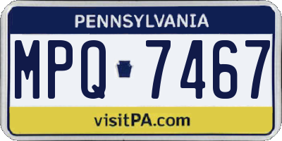 PA license plate MPQ7467