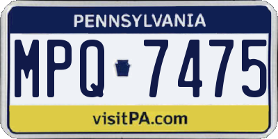 PA license plate MPQ7475