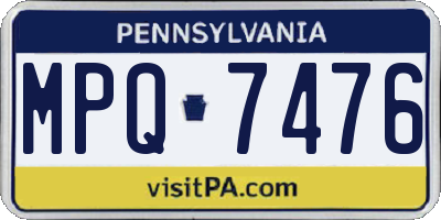 PA license plate MPQ7476