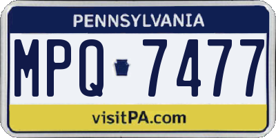 PA license plate MPQ7477
