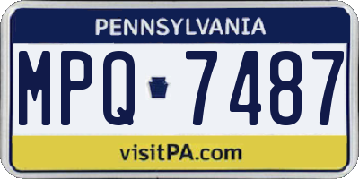 PA license plate MPQ7487