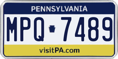 PA license plate MPQ7489