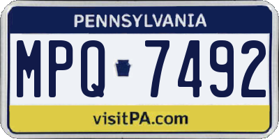 PA license plate MPQ7492