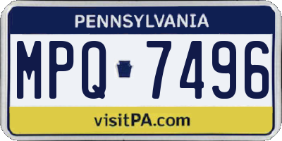 PA license plate MPQ7496