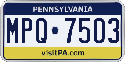 PA license plate MPQ7503