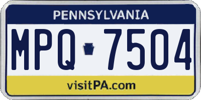 PA license plate MPQ7504