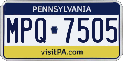 PA license plate MPQ7505