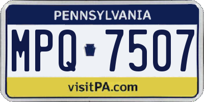 PA license plate MPQ7507