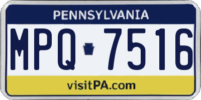 PA license plate MPQ7516