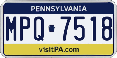 PA license plate MPQ7518