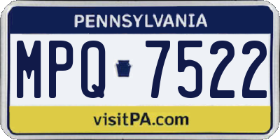 PA license plate MPQ7522