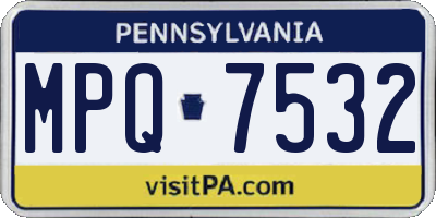PA license plate MPQ7532