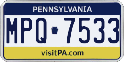 PA license plate MPQ7533