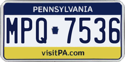 PA license plate MPQ7536