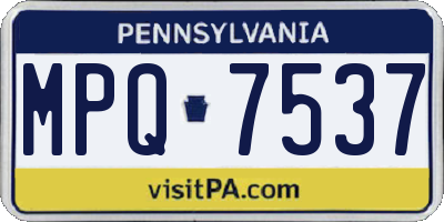 PA license plate MPQ7537