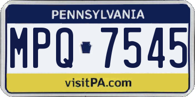 PA license plate MPQ7545
