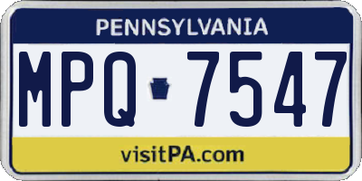 PA license plate MPQ7547