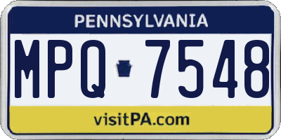 PA license plate MPQ7548