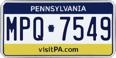 PA license plate MPQ7549