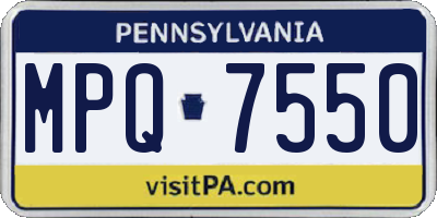 PA license plate MPQ7550