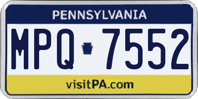PA license plate MPQ7552