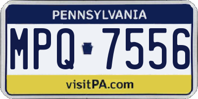 PA license plate MPQ7556
