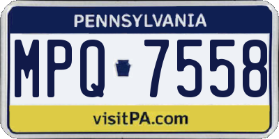 PA license plate MPQ7558