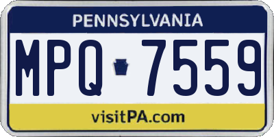 PA license plate MPQ7559
