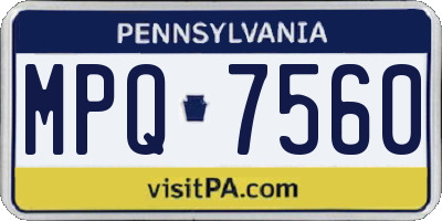 PA license plate MPQ7560