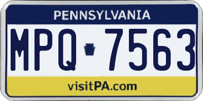 PA license plate MPQ7563