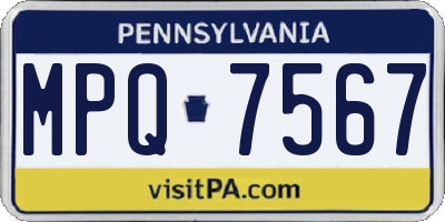 PA license plate MPQ7567